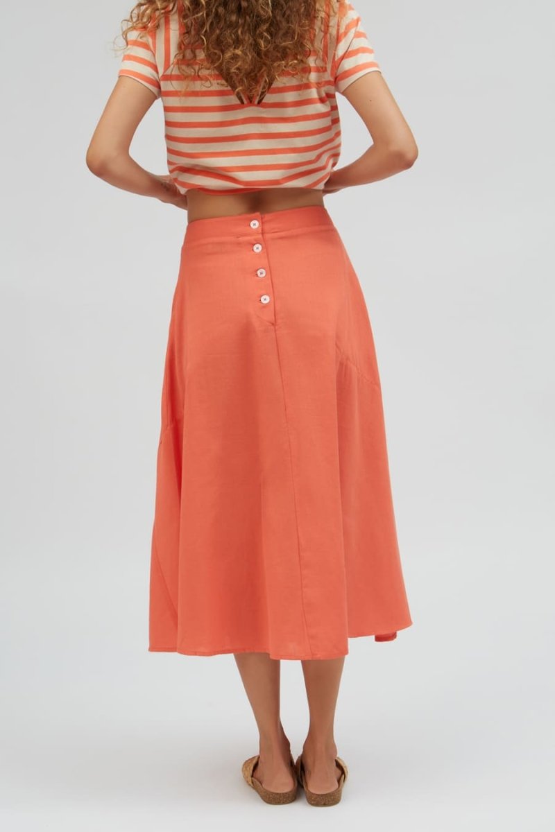 Jupe coton et lin - Lulua - orange - fairytale