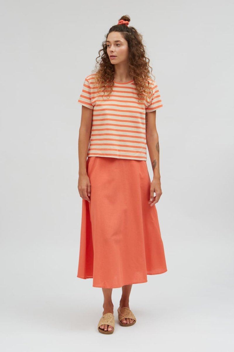 Jupe coton et lin - Lulua - orange - fairytale