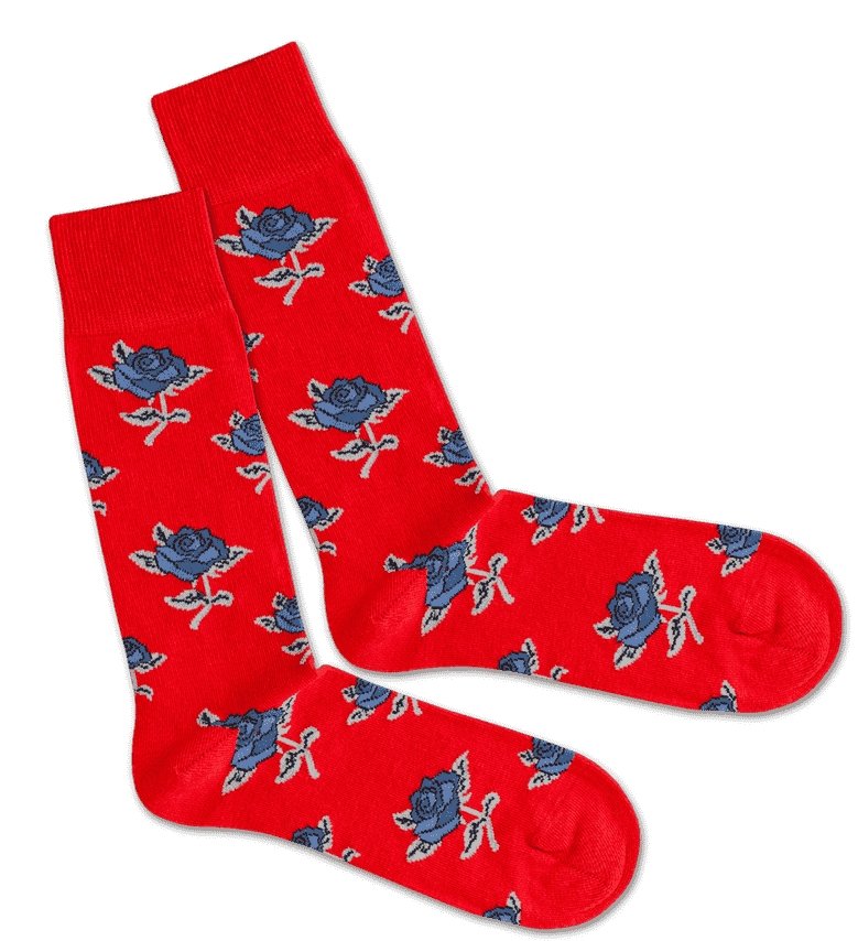 Chaussettes coton biologique - Fleurs - rouge - fairytale