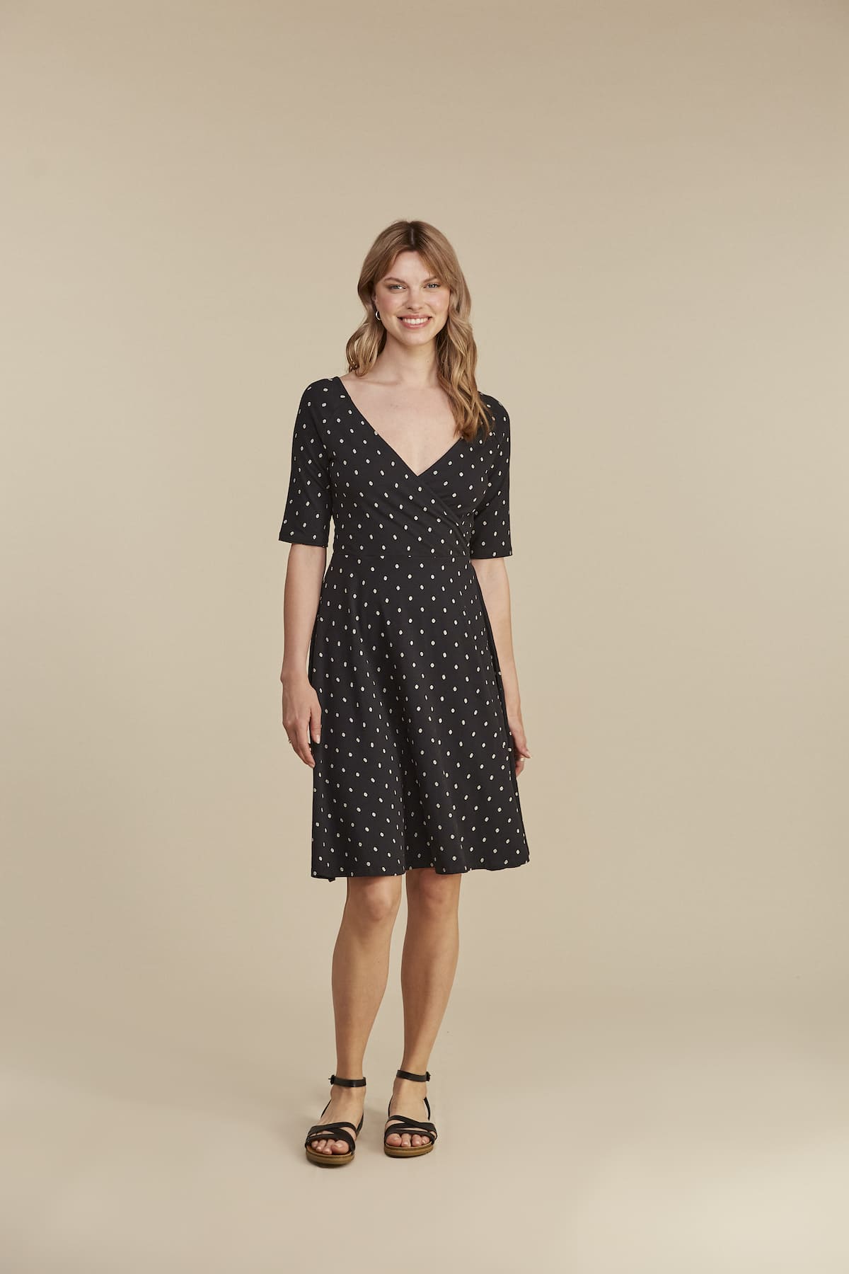 Robe coton biologique - Karine - noir - fairytale