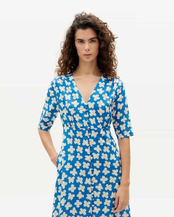 Robe viscose ecovero - Camelia - bleu - fairytale