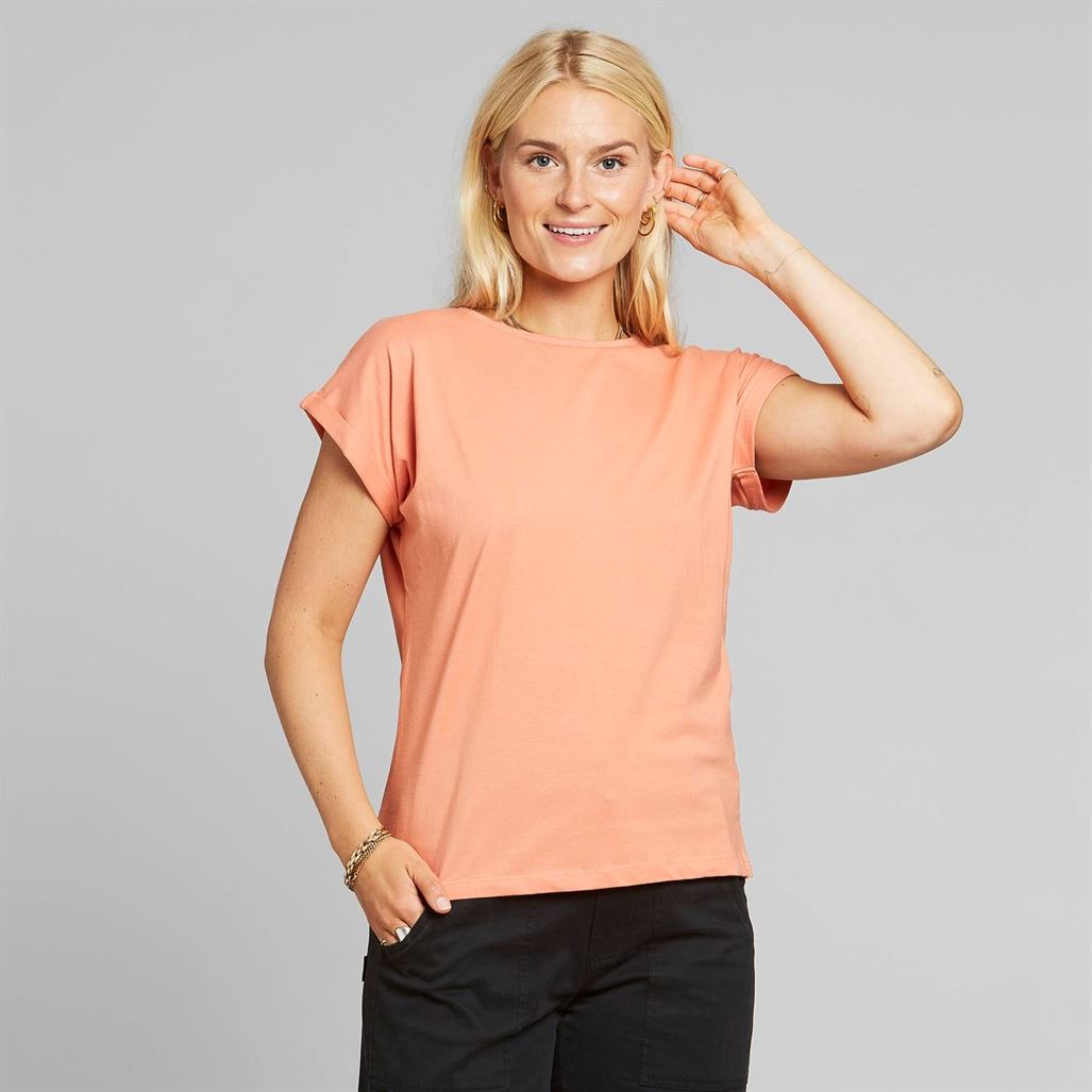 T-shirt coton biologique - Visby - corail - fairytale
