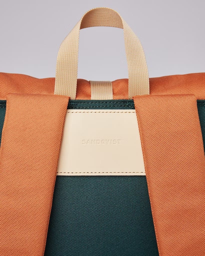 sac à dos vert et orange polyester recyclé ilon de sandqvist par fairytale.eco - 34