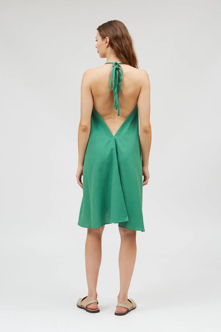 Robe courte coton biologique et lin - Mp Short - vert - fairytale