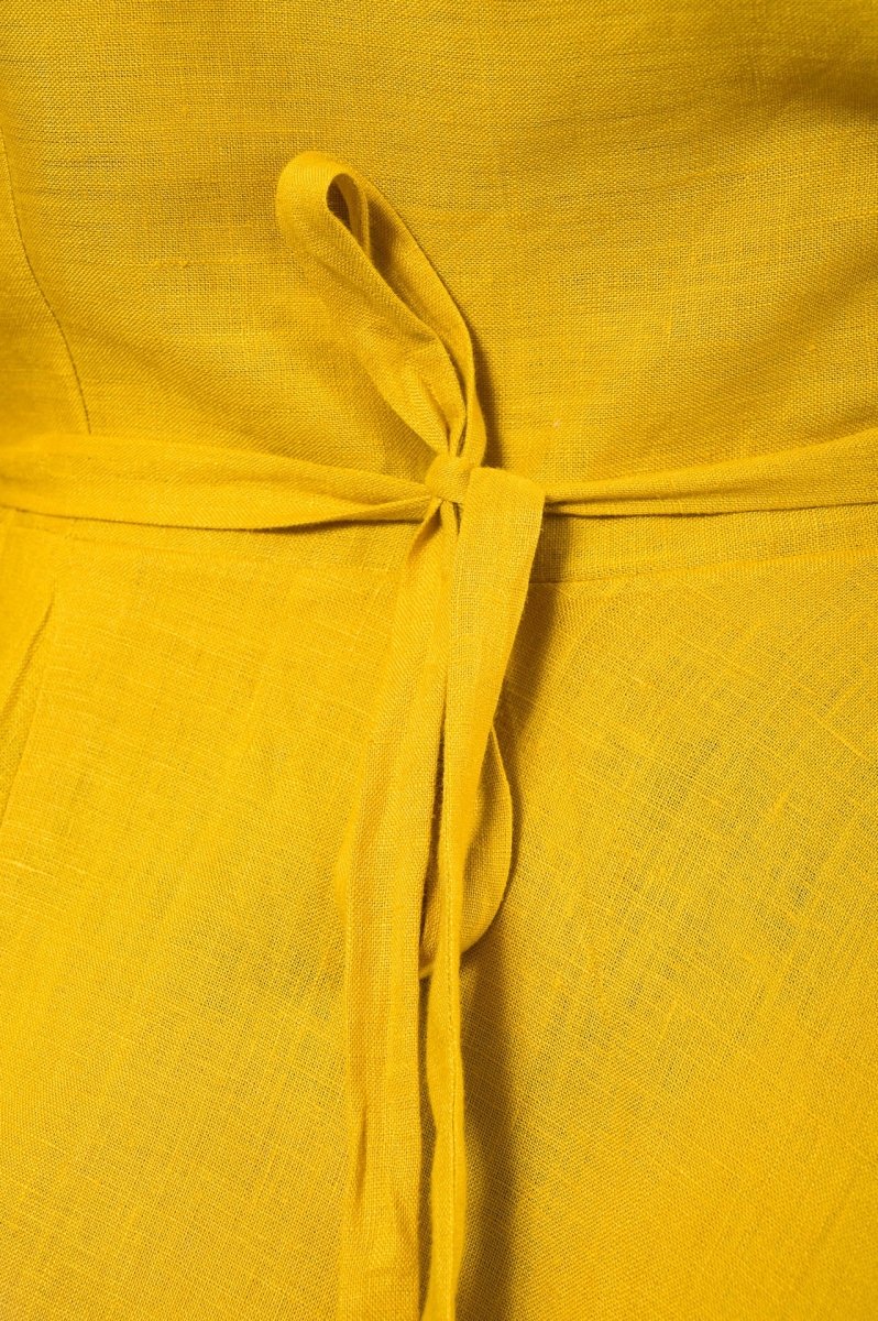 Robe portefeuille - lin - jaune - fairytale