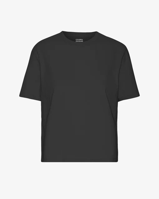 T-shirt coton biologique - BOXY CROP TEE - noir - fairytale