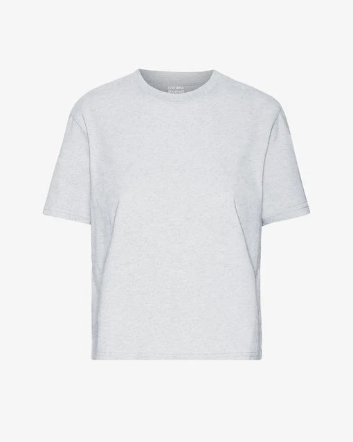 T-shirt coton biologique - BOXY CROP TEE - gris clair - fairytale