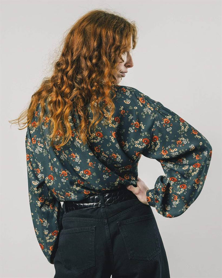 Blouse oversize en ecovero - Dalia - vert fôret - fairytale