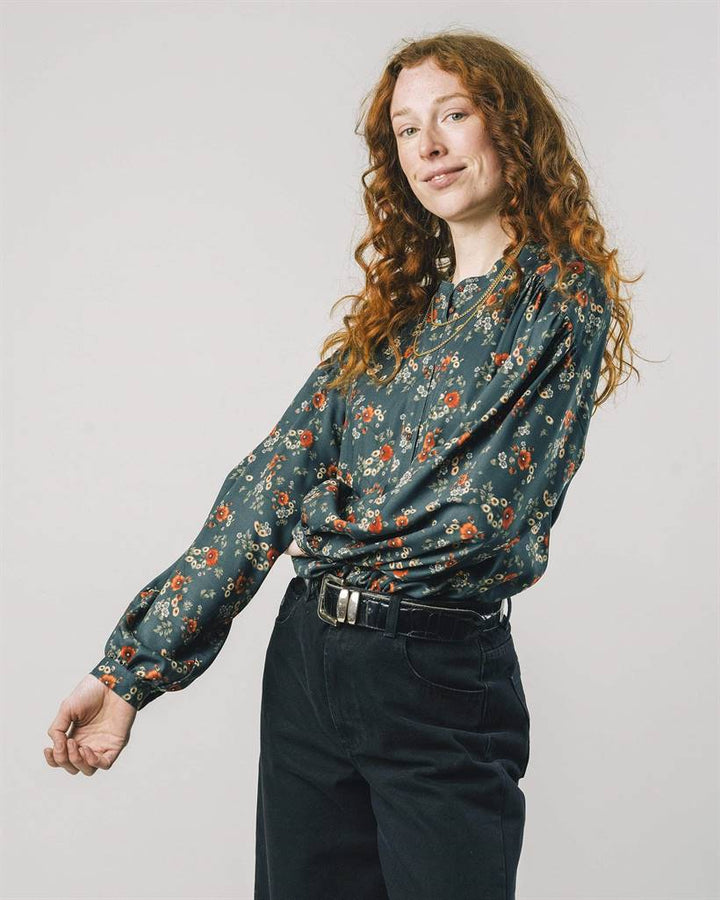 Blouse oversize en ecovero - Dalia - vert fôret - fairytale