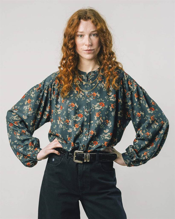 Blouse oversize en ecovero - Dalia - vert fôret - fairytale