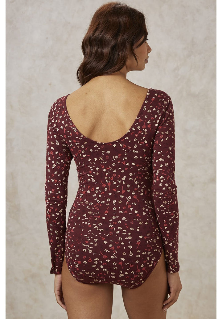 Body coton biologique - Darcie - bordeaux - fairytale