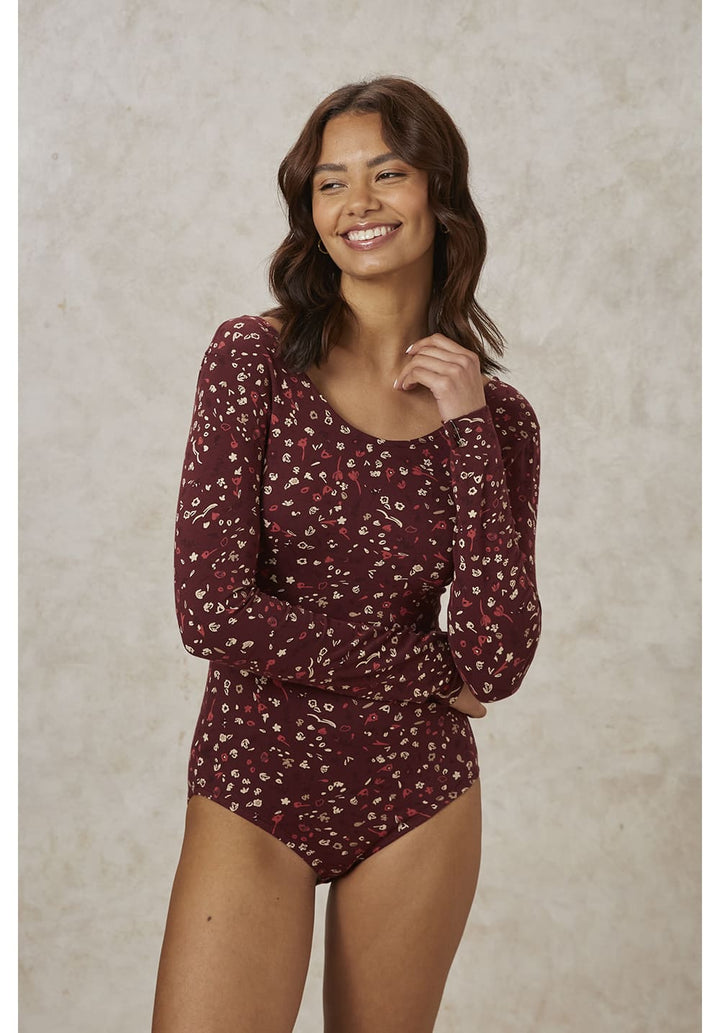 Body coton biologique - Darcie - bordeaux - fairytale