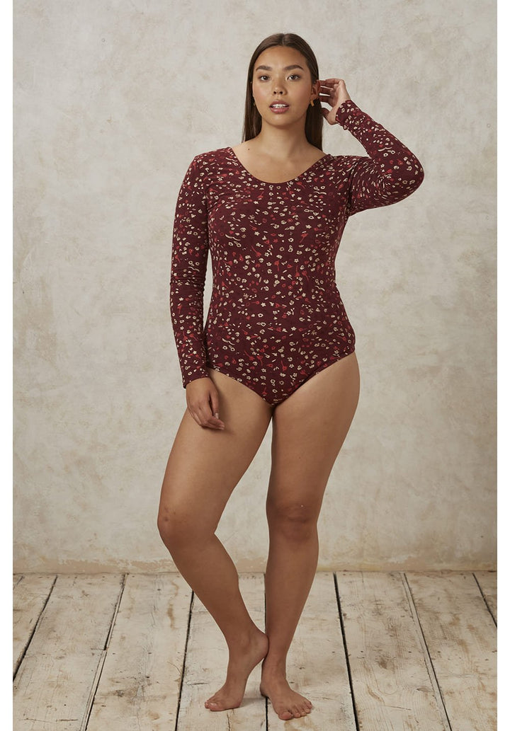 Body coton biologique - Darcie - bordeaux - fairytale