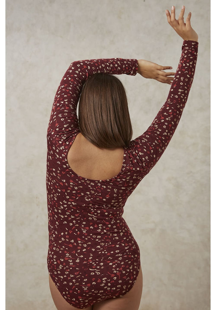Body coton biologique - Darcie - bordeaux - fairytale
