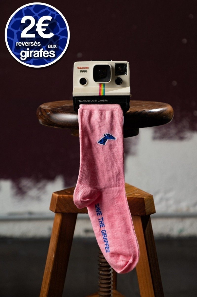 Chaussettes coton biologique - Girafe - rose - fairytale