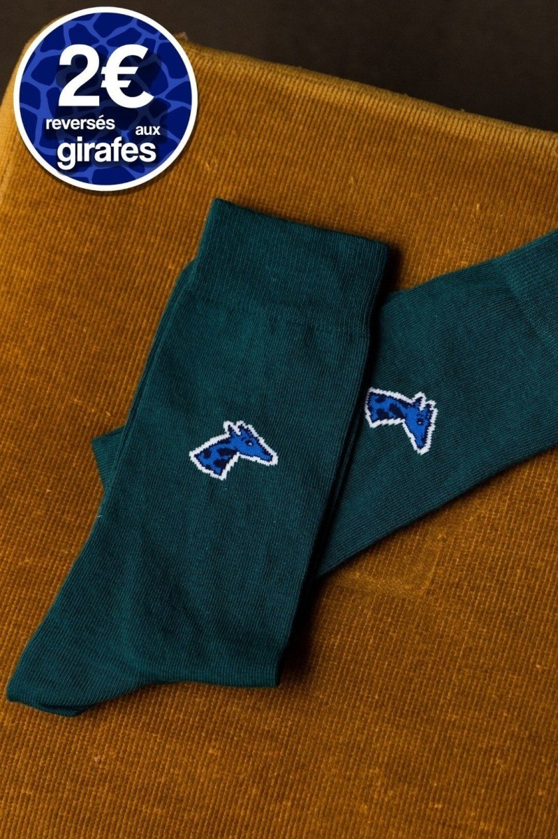 Chaussettes coton biologique - Girafe - vert - fairytale