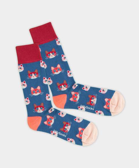 Chaussettes coton biologique - Sky Kitten - bleu - fairytale