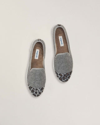 Chausson en laine gris léopard - gris - fairytale