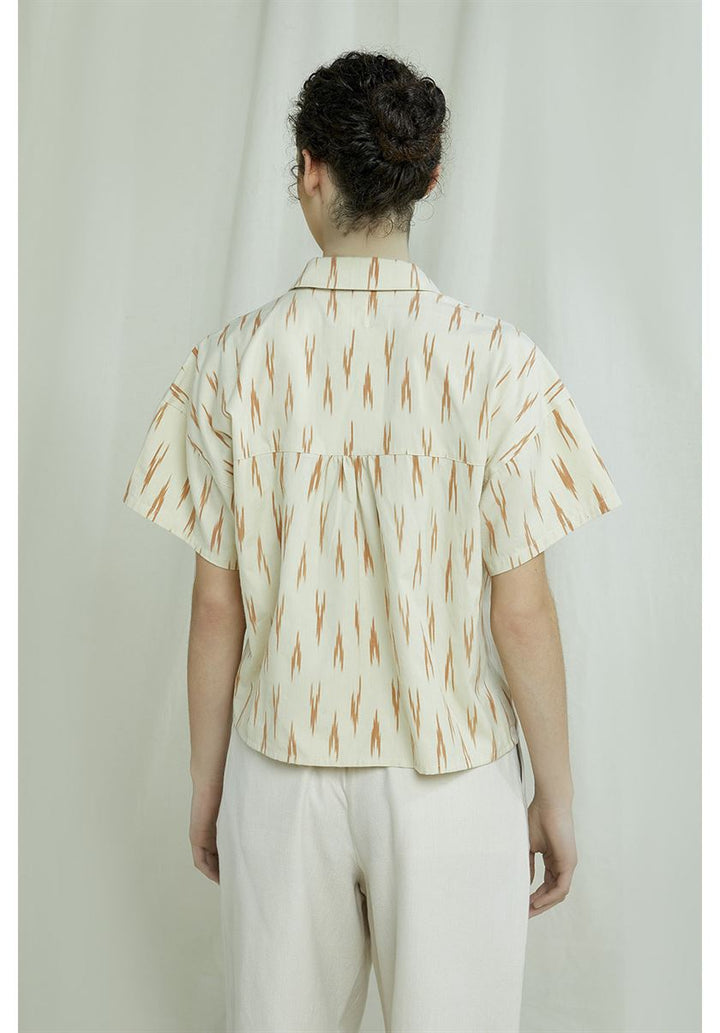 Chemise coton biologique - Dylan Ikat - beige - fairytale