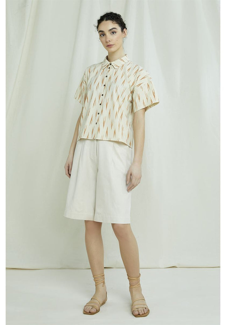 Chemise coton biologique - Dylan Ikat - beige - fairytale