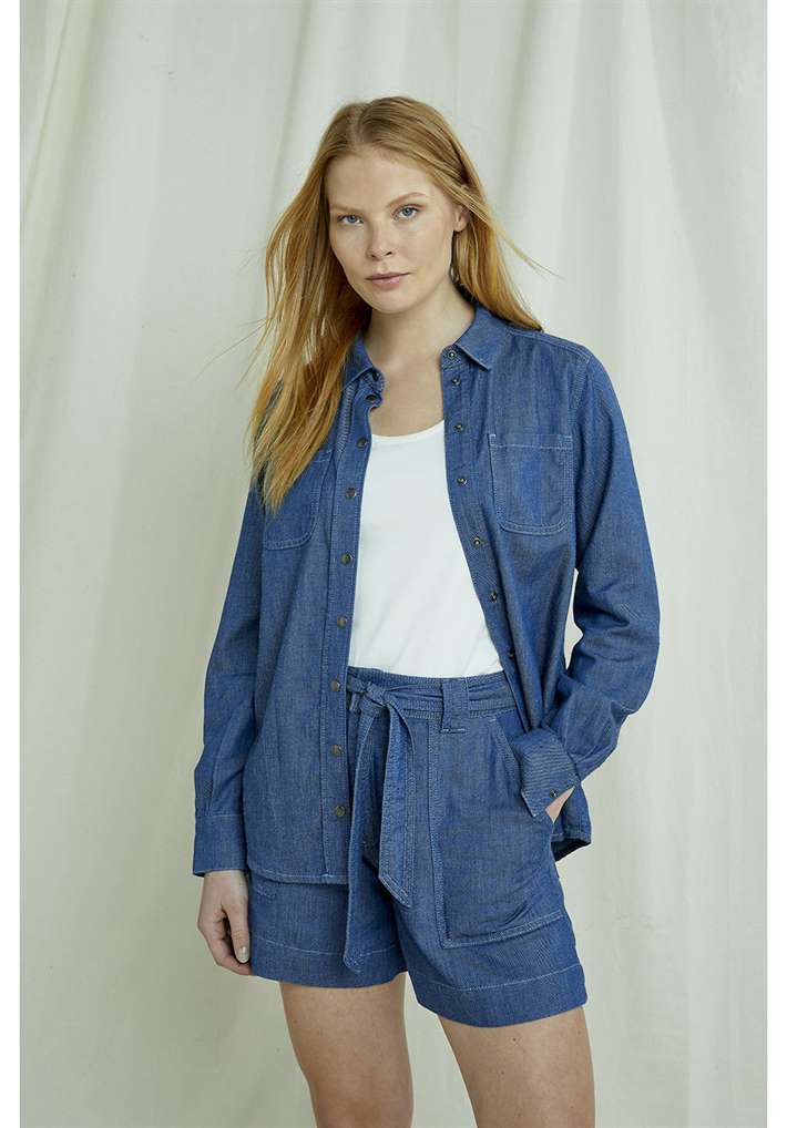 Chemise coton biologique - Sana - bleu - fairytale