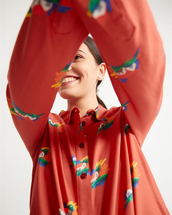 Chemise lenzing® ecovero® - Chamomile - rouge - fairytale