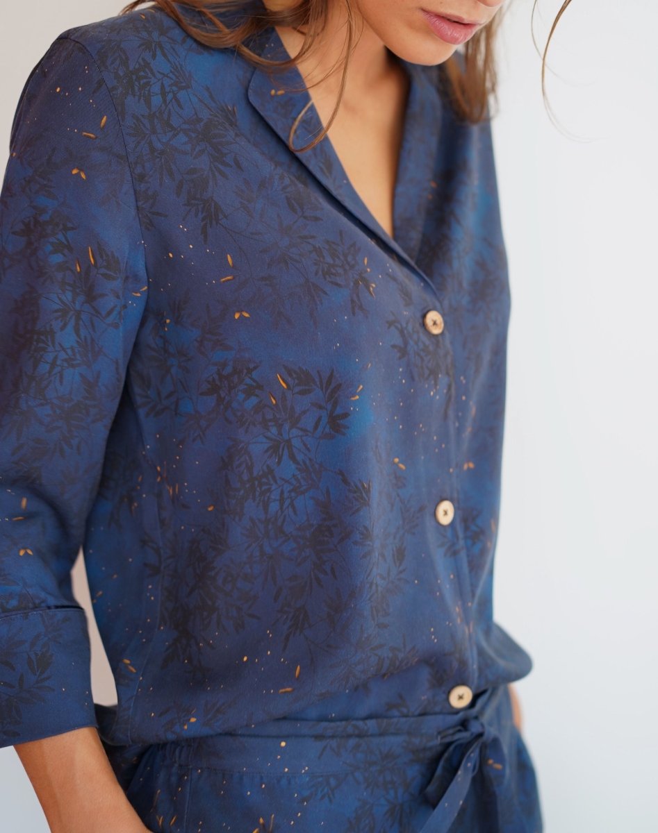 Chemise pyjama en tencel - Nuit Étoilée - bleu - fairytale