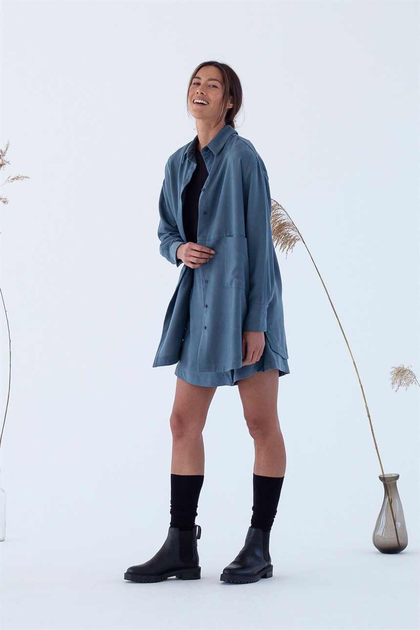 Chemise tencel® - Akita - bleu - fairytale