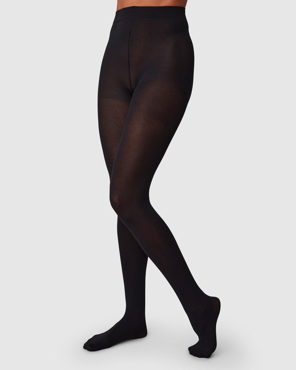 Collants premium en coton bio - Stina - noir - fairytale