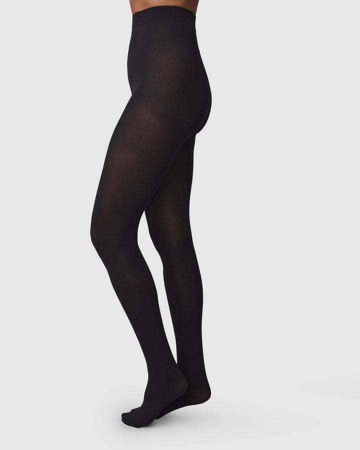 Collants premium en coton bio - Stina - noir - fairytale