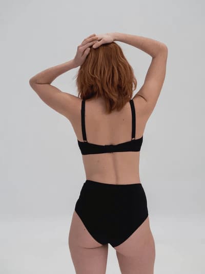 Culotte coton bio - Taille haute - noir - fairytale