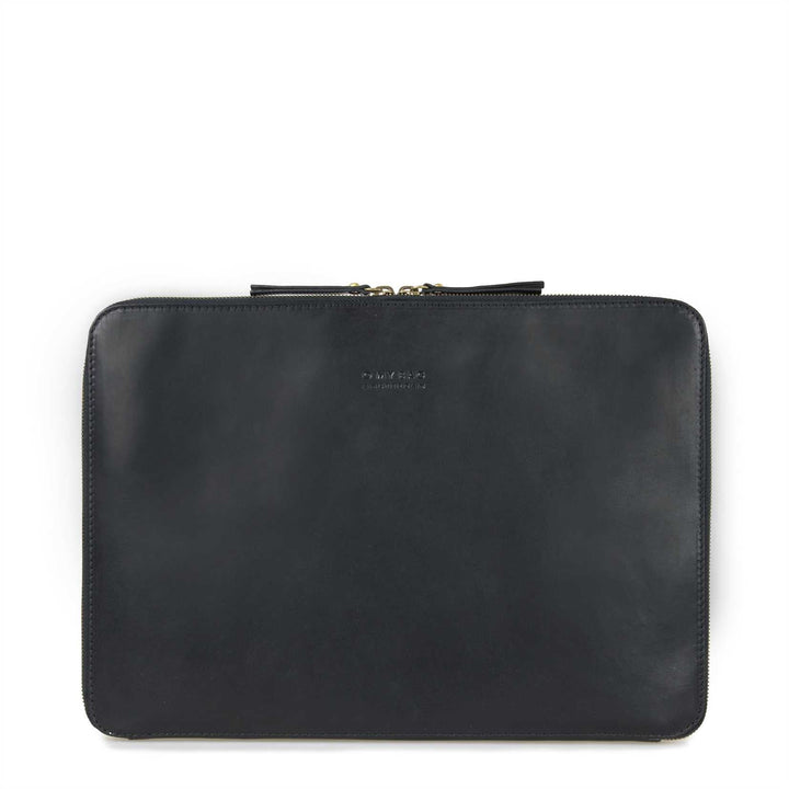 Housse ordinateur cuir tannage végétal - Zipper - noir - fairytale