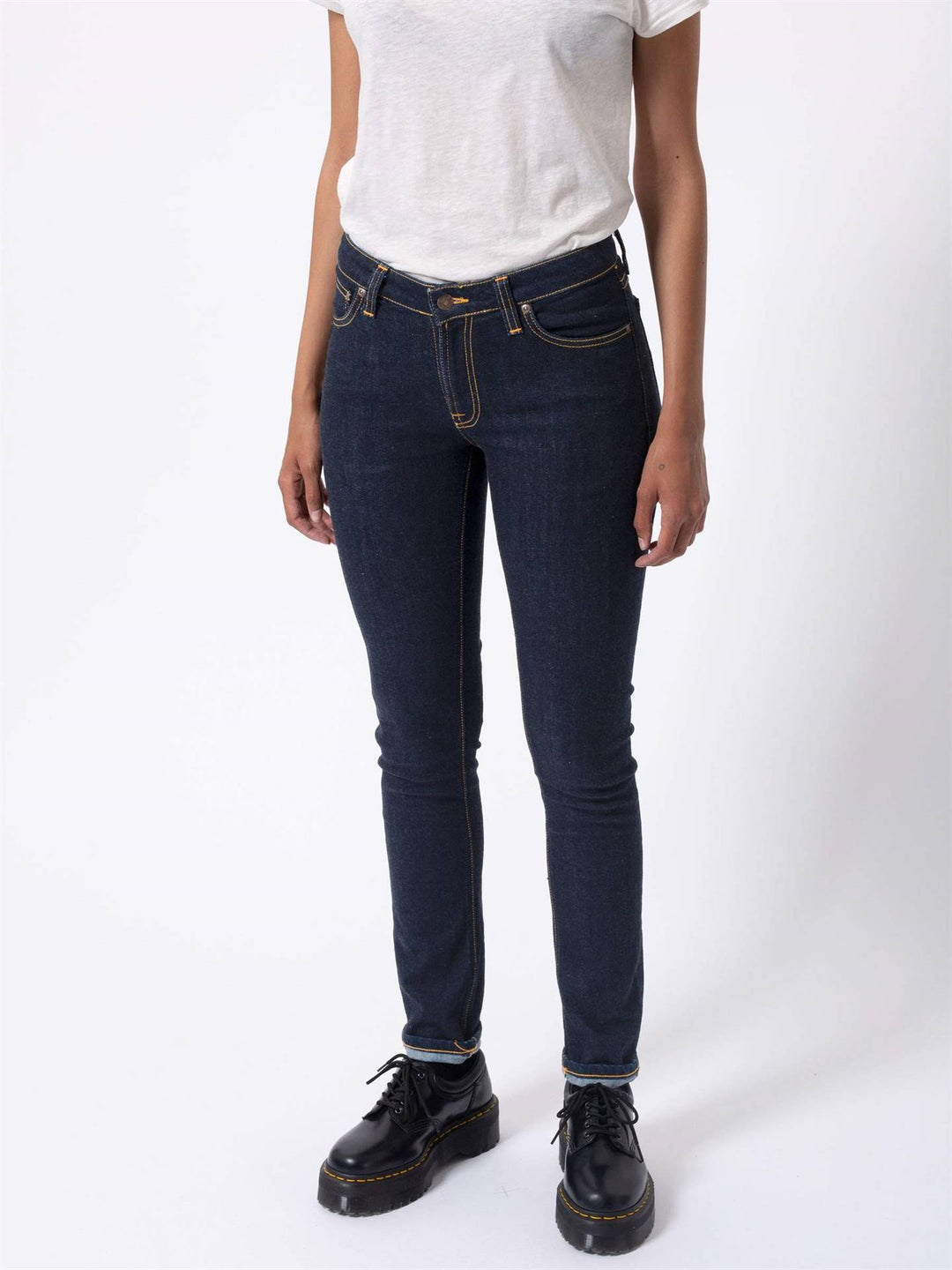 Jean coton biologique - Skinny Lin Dry - bleu - fairytale