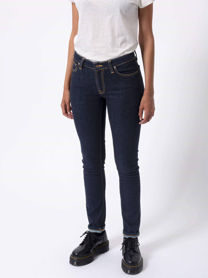 Jean coton biologique - Skinny Lin Dry - bleu - fairytale