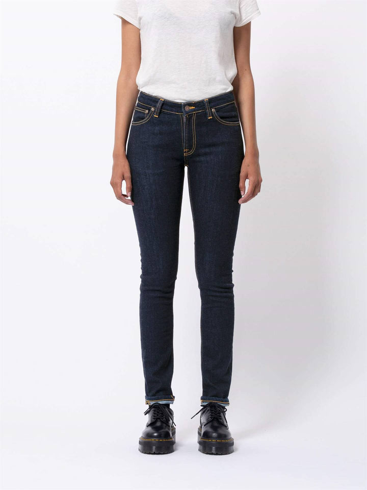 Jean coton biologique - Skinny Lin Dry - bleu - fairytale