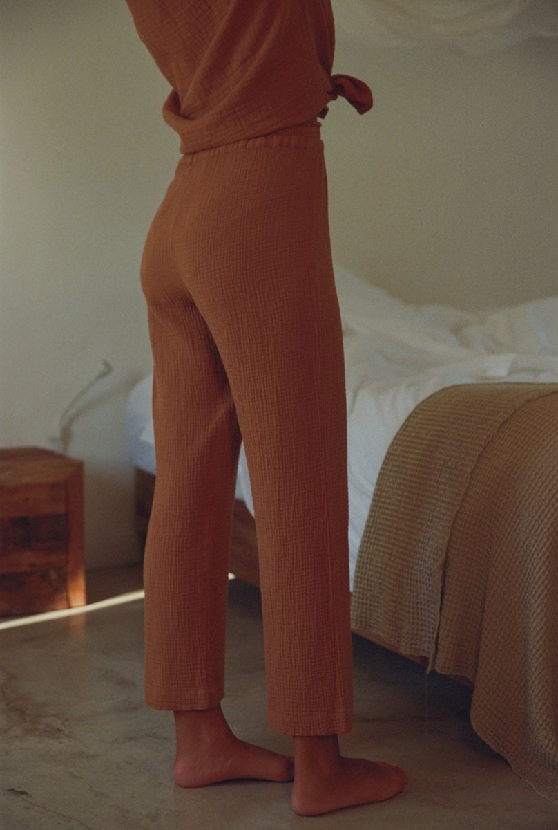 Pantalon coton upcyclé - Mimosa - orange - orange - fairytale