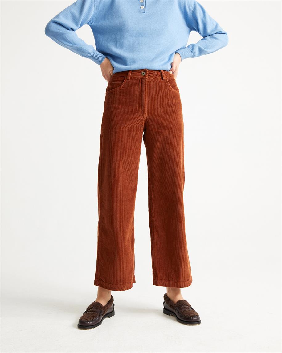 Pantalon en velours coton bio - Elephant - marron - fairytale