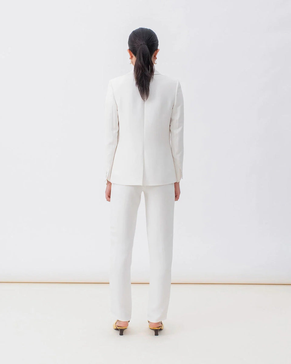 Pantalon laine biologique - New-York - blanc - fairytale