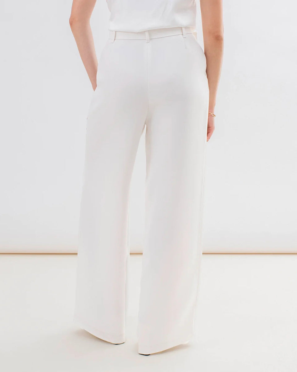 Pantalon laine biologique - Panama - blanc - fairytale