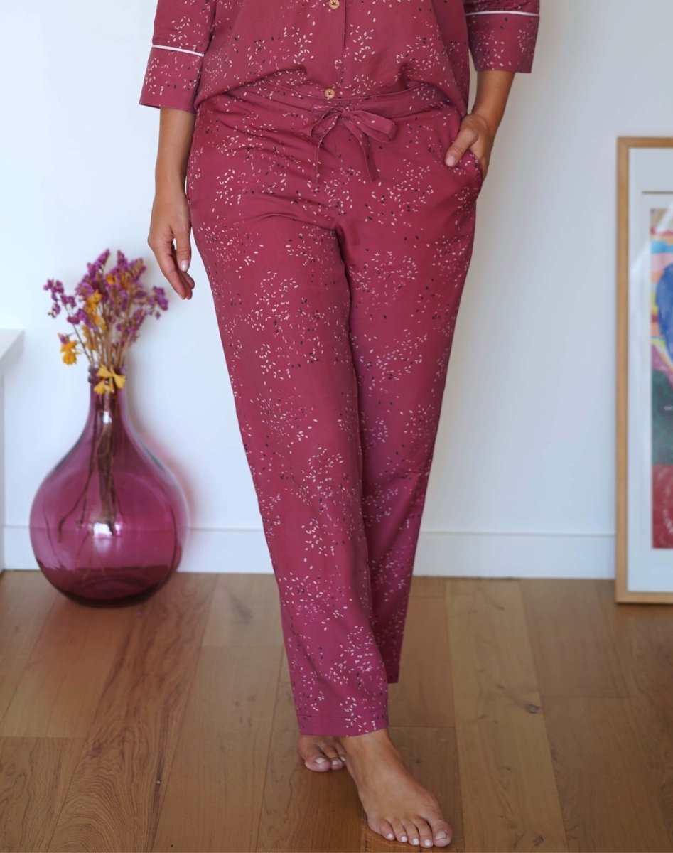Pantalon pyjama en tencel - Premiers émois - rose - fairytale