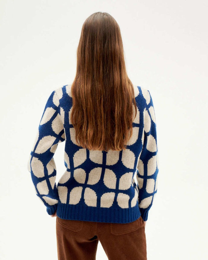 Pull bleu en laine - Wallpaper ops - bleu - fairytale