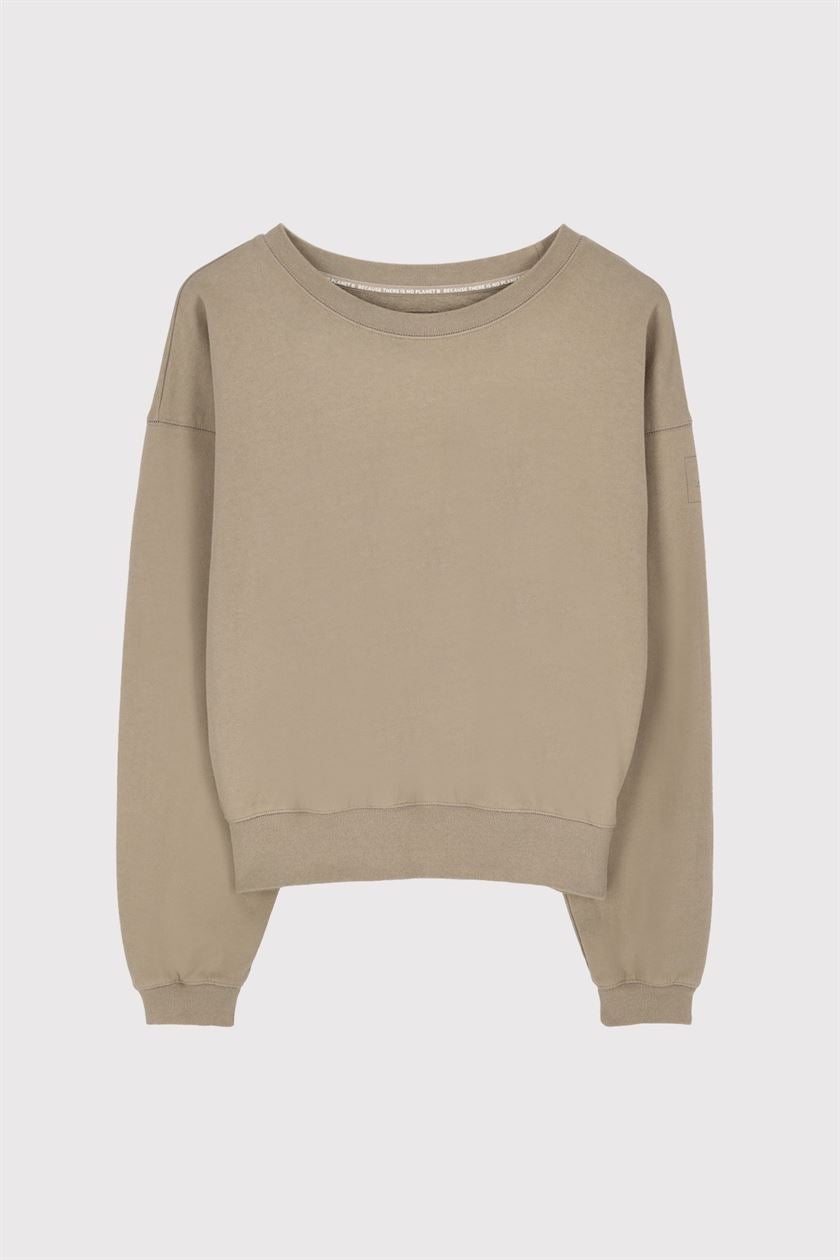 Pull en coton bio et recyclé - taupe - fairytale