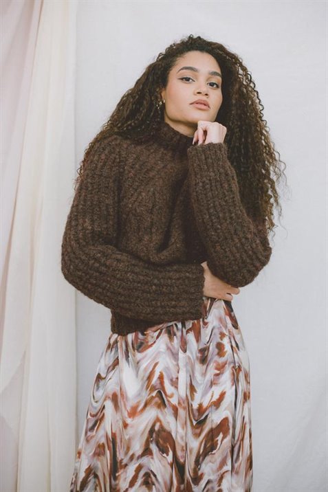 Pull en laine bio - chocolat - fairytale