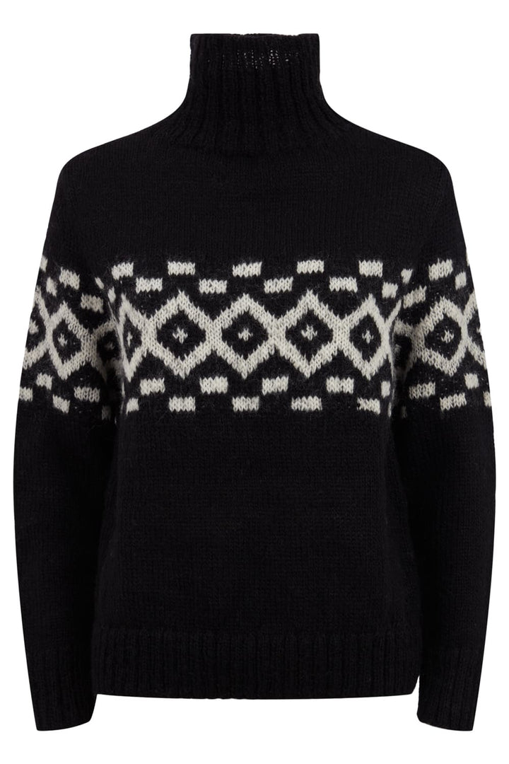 Pull laine biologique - Eli Fairisle - noir - fairytale