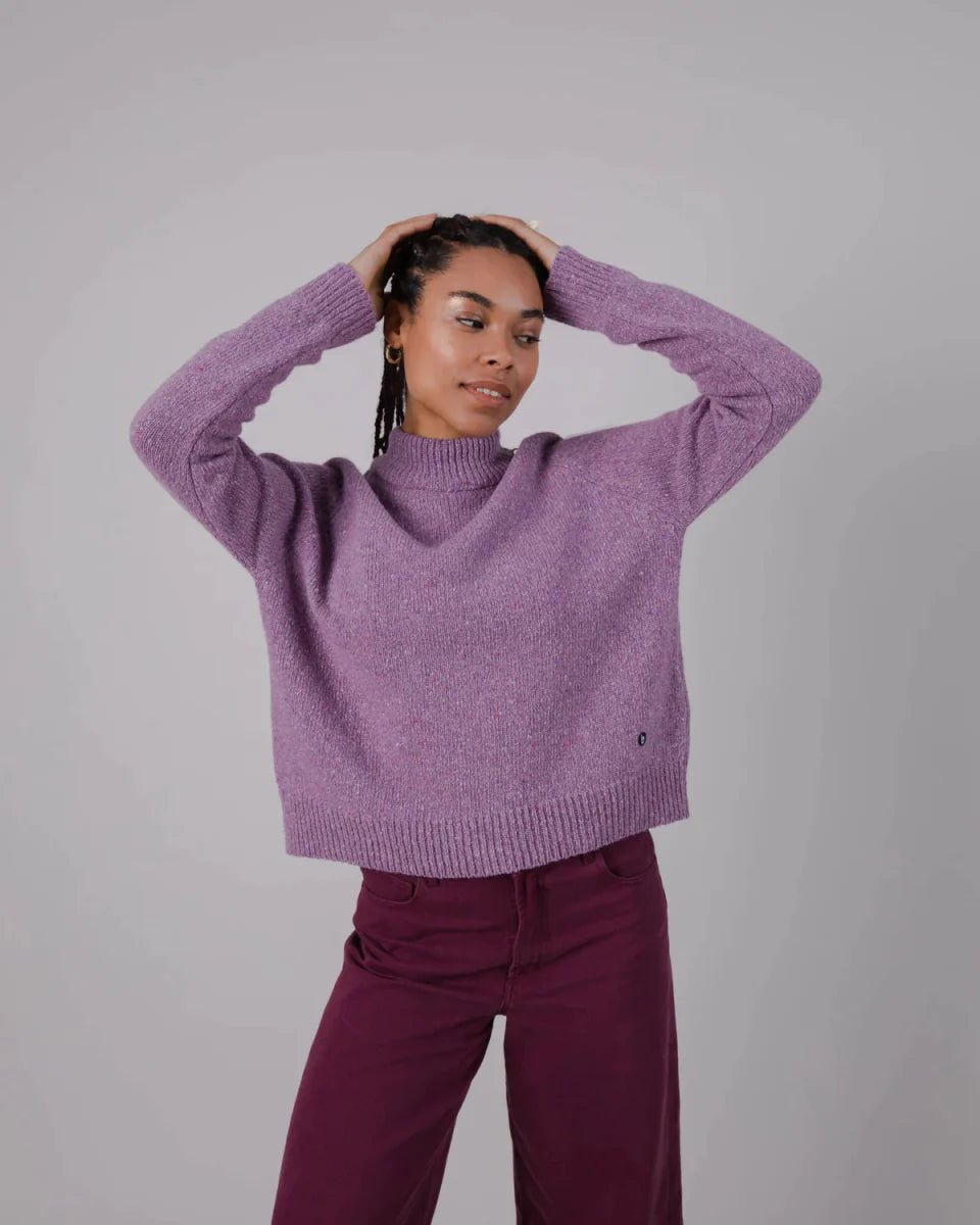 Pull matières recyclées - cropped sweater - violet - fairytale