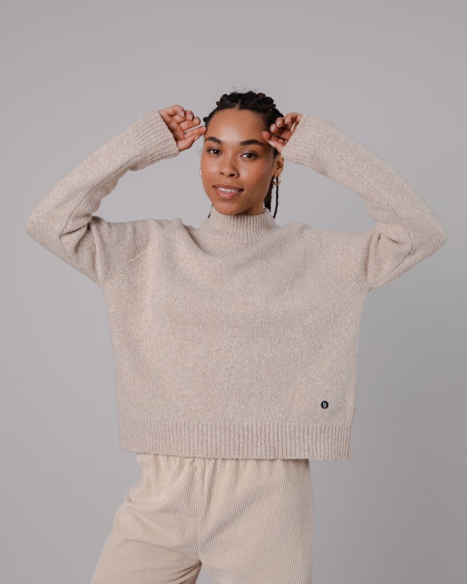 Pull matières recyclées - cropped sweater - beige - fairytale