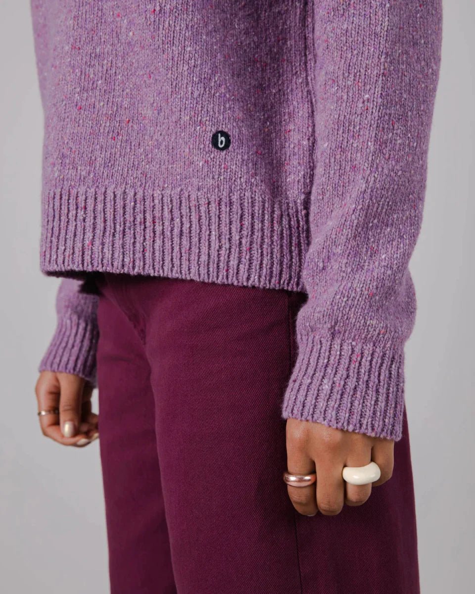 Pull matières recyclées - cropped sweater - violet - fairytale