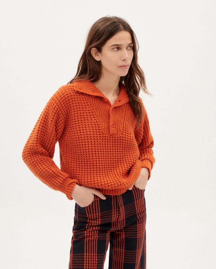 Pull orange en coton bio - Sole trash - orange - fairytale