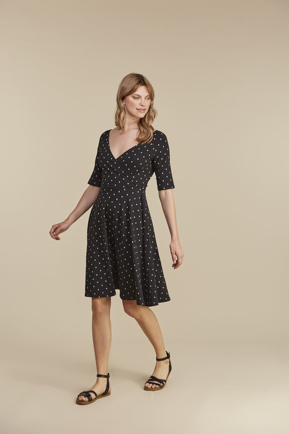 Robe coton biologique - Karine - noir - fairytale