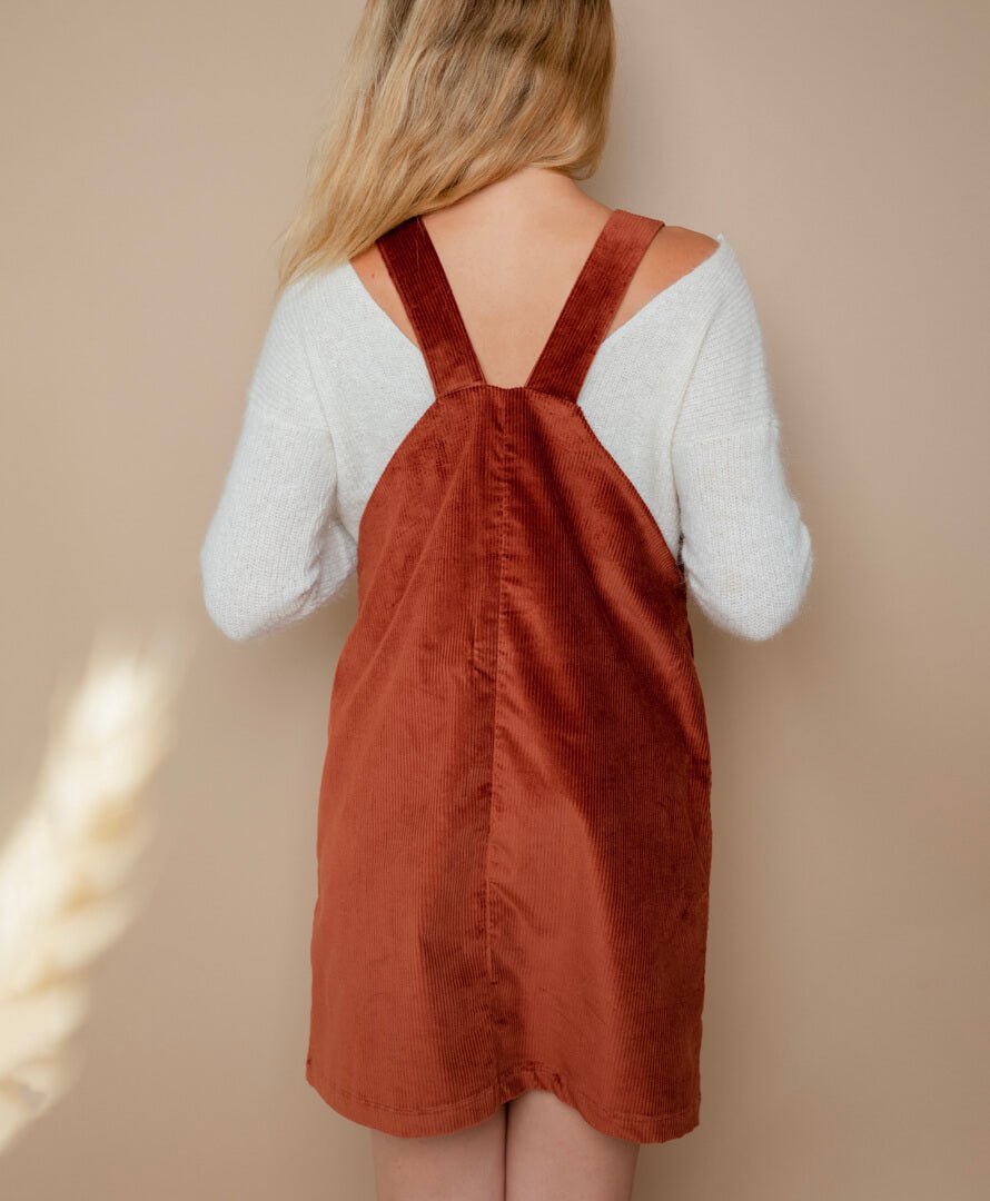 Robe courte coton biologique - Scarlett - bordeaux - fairytale